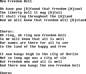 Bluegrass songs with chords - New Freedom Bell